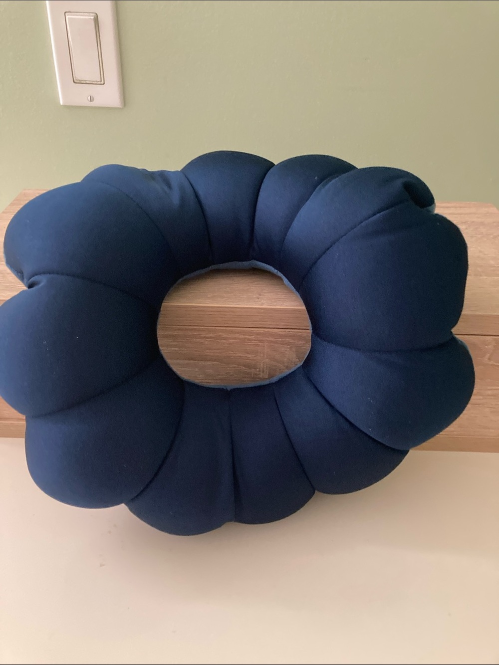 Plush Ring Lumbar Pillow in Navy